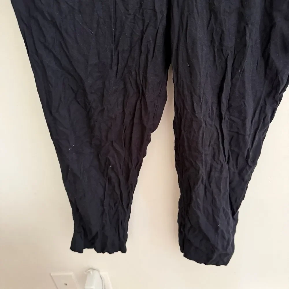 Abercrombie & Fitch Black Sleeveless Wrap Jumpsuit Minimalist Chic